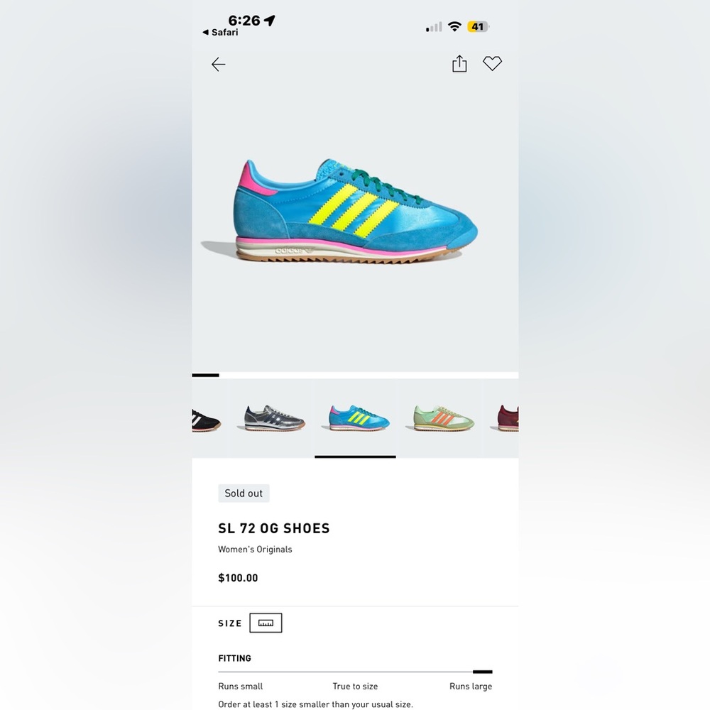 Adidas Originals SL 72 OG Women's Size 7.5 - Picture 2 of 7